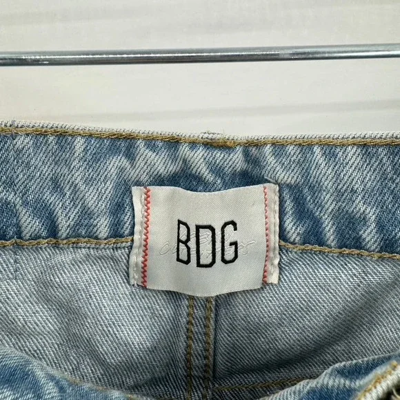 BDG Light Blue Flare Jeans with Artistic Patterns - Picture 7 of 15